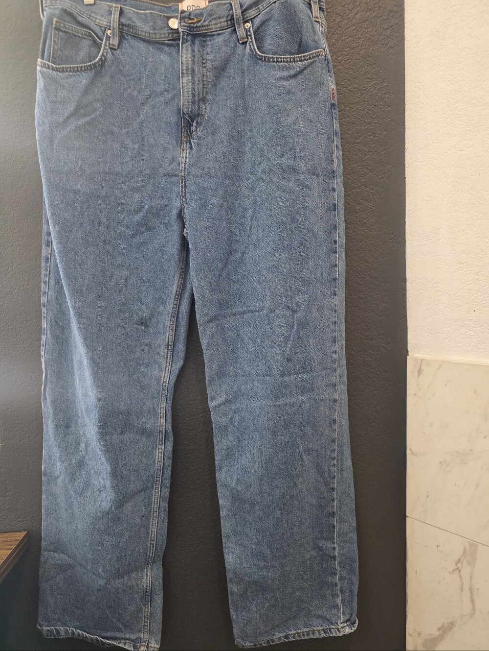 BDG Skate Fit  Wash Blue Denim Jeans with Branded Button